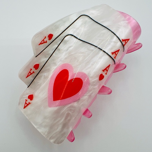 Accessories - Ace of Hearts Claw Hair Clip New
